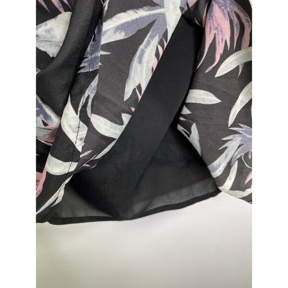 Tobi Black Floral Print V-Neck Sleeveless Pleated Mini Dress Women's Size Small - Picture 7 of 9